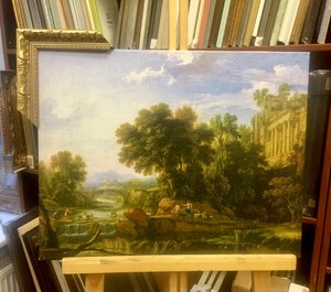 «Пейзаж с козами на камнях» Патель Пьер-Антуан Младший 1705 г.